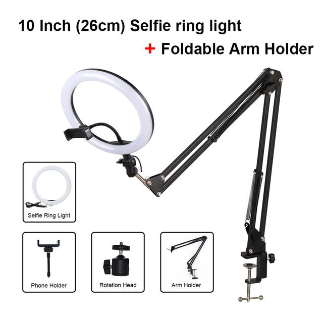 Selfie Ring Light con Tripod para Músicos - Graba Covers para Youtube y videos musicales para Social Media