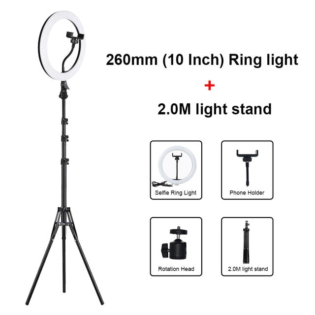 Selfie Ring Light con Tripod para Músicos - Graba Covers para Youtube y videos musicales para Social Media