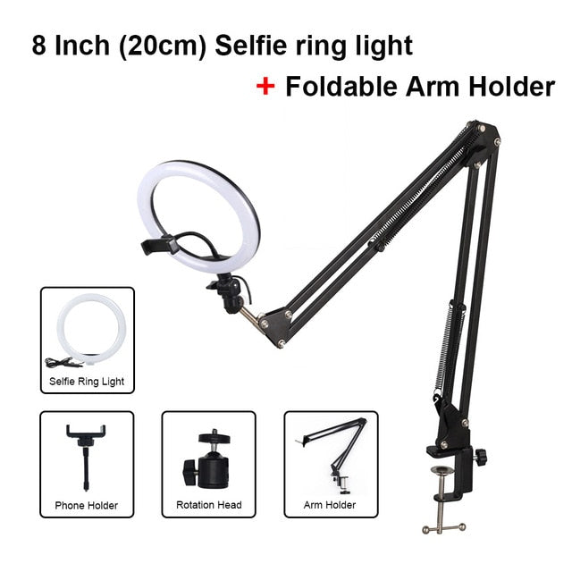 Selfie Ring Light con Tripod para Músicos - Graba Covers para Youtube y videos musicales para Social Media