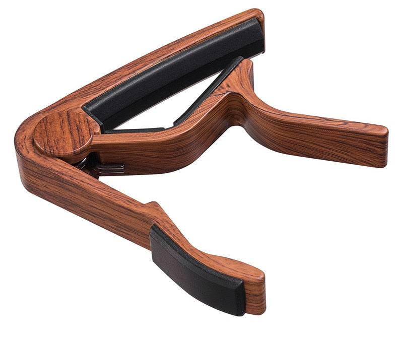 Wood Grain Metal Guitar Capo/Clip with Silicon Cushion for Guitar Ukulele or Cuatro