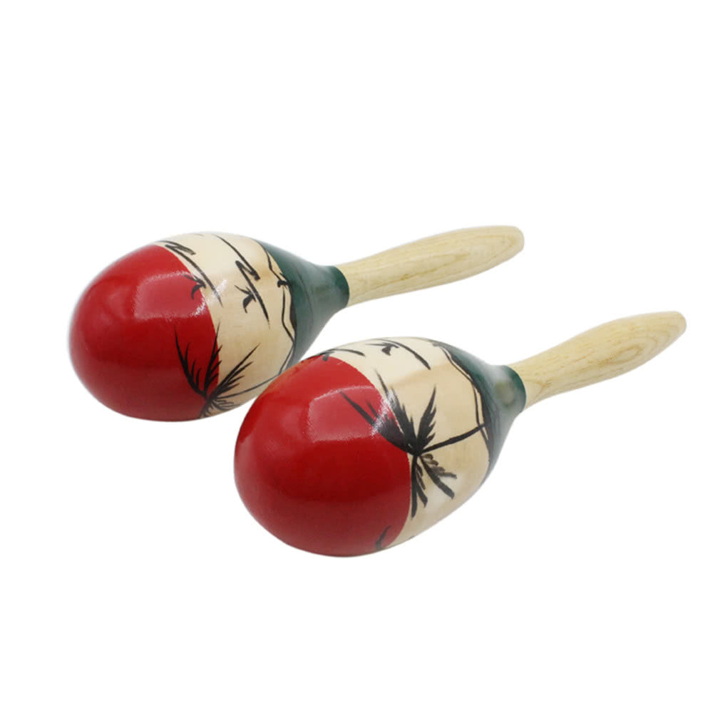 Pair of Wooden Large Maracas Rumba Shakers Rattles